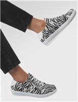 Wide Fit Leather Metallic Side Zip Trainers