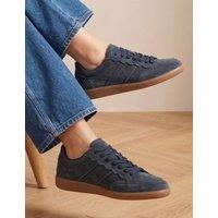 Jones Bootmaker Suede Lace Up Trainers Blue