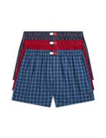 Tommy Hilfiger 3 Pack Heritage Pure Cotton Woven Boxers Blue Mix