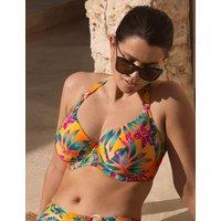 Fantasie Sunset Reef Leaf Print Wired Halterneck Bikini Top Orange Mix