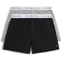 Tommy Hilfiger 2 Pack Signature Pure Cotton Woven Boxers Black Mix