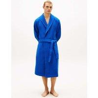 Tommy Hilfiger Original Pure Cotton Waffle Knit Dressing Gown Blue