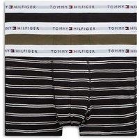 Tommy Hilfiger 3 Pack Signature Cotton Rich Trunks Green Mix