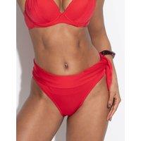 Pour Moi St Kitts Tie Detail Roll Top Bikini Bottoms Red