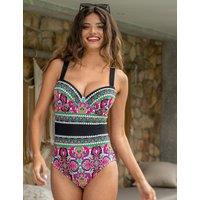 Pour Moi Maldives Printed Wired V-Neck Swimsuit Multi