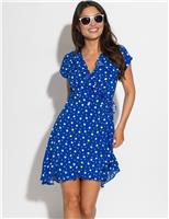 Penny Frill Wrap Woven Beach Dress