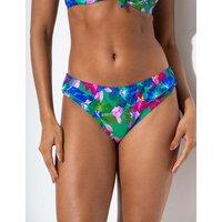 Pour Moi Free Spirit Twist Front Ruched Tummy Control Swimsuit Green Mix