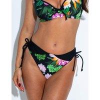 Pour Moi Palermo Tie Side Bikini Bottoms Black Mix