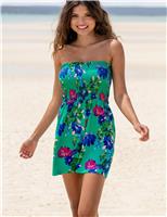 Lottie Strapless Floral Beach Playsuit