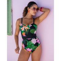 Pour Moi Palermo Floral Panelled Square Neck Swimsuit Pink Mix