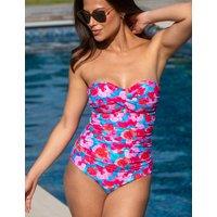 Pour Moi Santa Monica Strapless Tummy Control Swimsuit Blue Mix