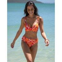 Pour Moi Free Spirit Floral Roll Top Bikini Bottoms Orange Mix
