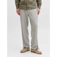 JACK & JONES Linen Rich Drawstring Chinos Cream Mix