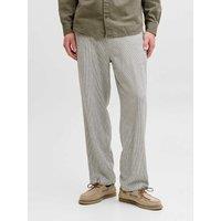 JACK & JONES Linen Rich Drawstring Chinos Cream Mix