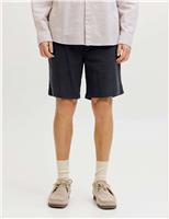 JACK & JONES Cotton Linen Blend Shorts Black