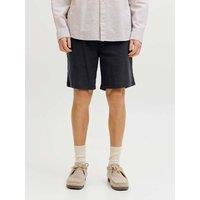 JACK & JONES Cotton Linen Blend Shorts Black