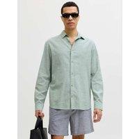 JACK & JONES Regular Fit Linen Blend Shirt Green