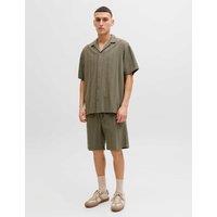 JACK & JONES Regular Fit Short Sleeve Shirt and Shorts Set Khaki