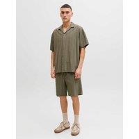 JACK & JONES Regular Fit Short Sleeve Shirt and Shorts Set Khaki