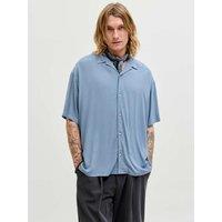 JACK & JONES Relaxed Fit Camp Collar Short Sleeve Shirt Blue