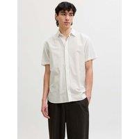 JACK & JONES Regular Fit Cotton Rich Short Sleeve Shirt White