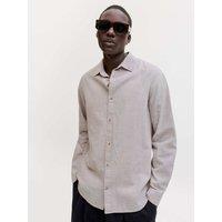 JACK & JONES Regular Fit Linen Blend Shirt Beige