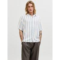 JACK & JONES Relaxed Fit Striped Short Sleeve Shirt Blue Mix