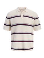 Pure Cotton Striped Knitted Polo Shirt