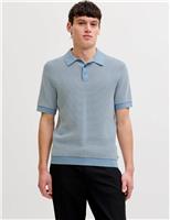 Pure Cotton Textured Knitted Polo Shirt