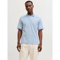 JACK & JONES Cotton Blend Polo Shirt Light Blue