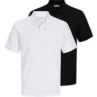 JACK & JONES 2 Pack Pure Cotton Pique Polo Shirts Multi