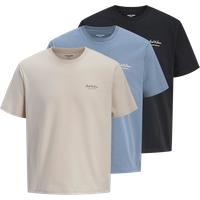 JACK & JONES 3pk Pure Cotton T-Shirts Multi