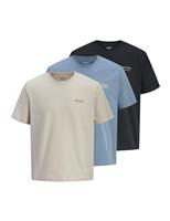 JACK & JONES 3pk Pure Cotton T-Shirts Multi