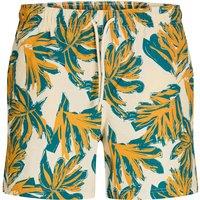 JACK & JONES Floral Seersucker Swimming Shorts Cream Mix