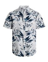 JACK & JONES Regular Fit Pure Cotton Short Sleeve Hawaiian Shirt White Mix