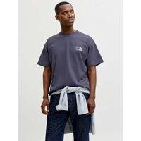 JACK & JONES Pure Cotton Back Graphic T-Shirt Blue Mix