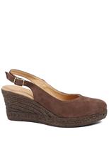 Jones Bootmaker Wide Fit Suede Wedge Closed Toe Espadrilles Sand