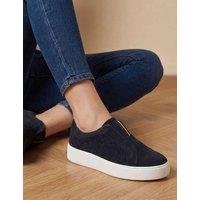 Jones Bootmaker Suede Slip On Flatform Trainers Black