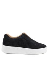 Suede Slip On Flatform Trainers