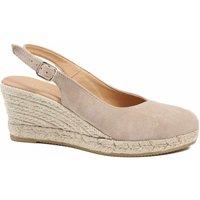 Jones Bootmaker Suede Wedge Slingback Shoes Sand