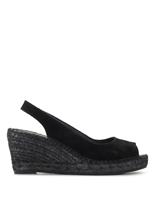 Suede Wedge Slingback Sandals