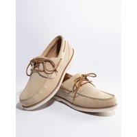 Jones Bootmaker Leather Lace Up Boat Shoes Sand