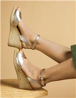 Leather Wedge Espadrilles