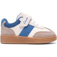 Clarks Kids' Suede Riptape Trainers (4 Small-6 Small) Blue Mix