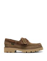 Clarks Cleyhill Leather Boat Shoes Sand