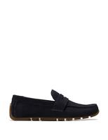 Clarks Wide Fit Suede Slip On Loafers Navy