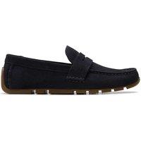 Clarks Wide Fit Suede Slip On Loafers Navy
