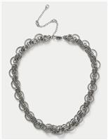 Textured Chunky O Link Necklace