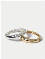 2 Pk Mixed Metal Bangle