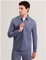 Linen Rich Collared Harrington Jacket